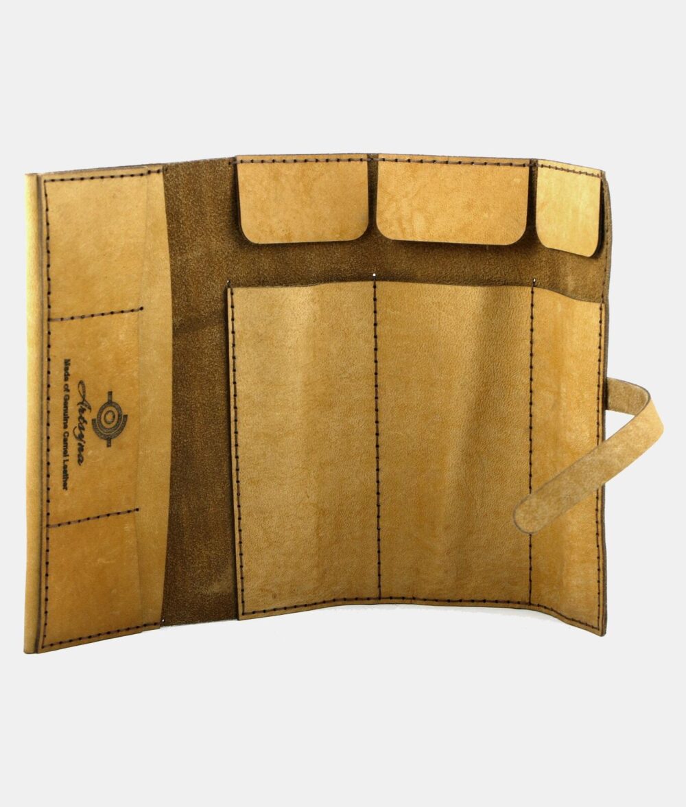 Classic Leather Roll up Pencil Case Artnamic